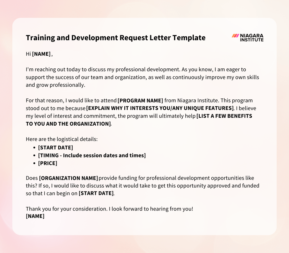 Training and Development Request Letter Template - Niagara Institute-1